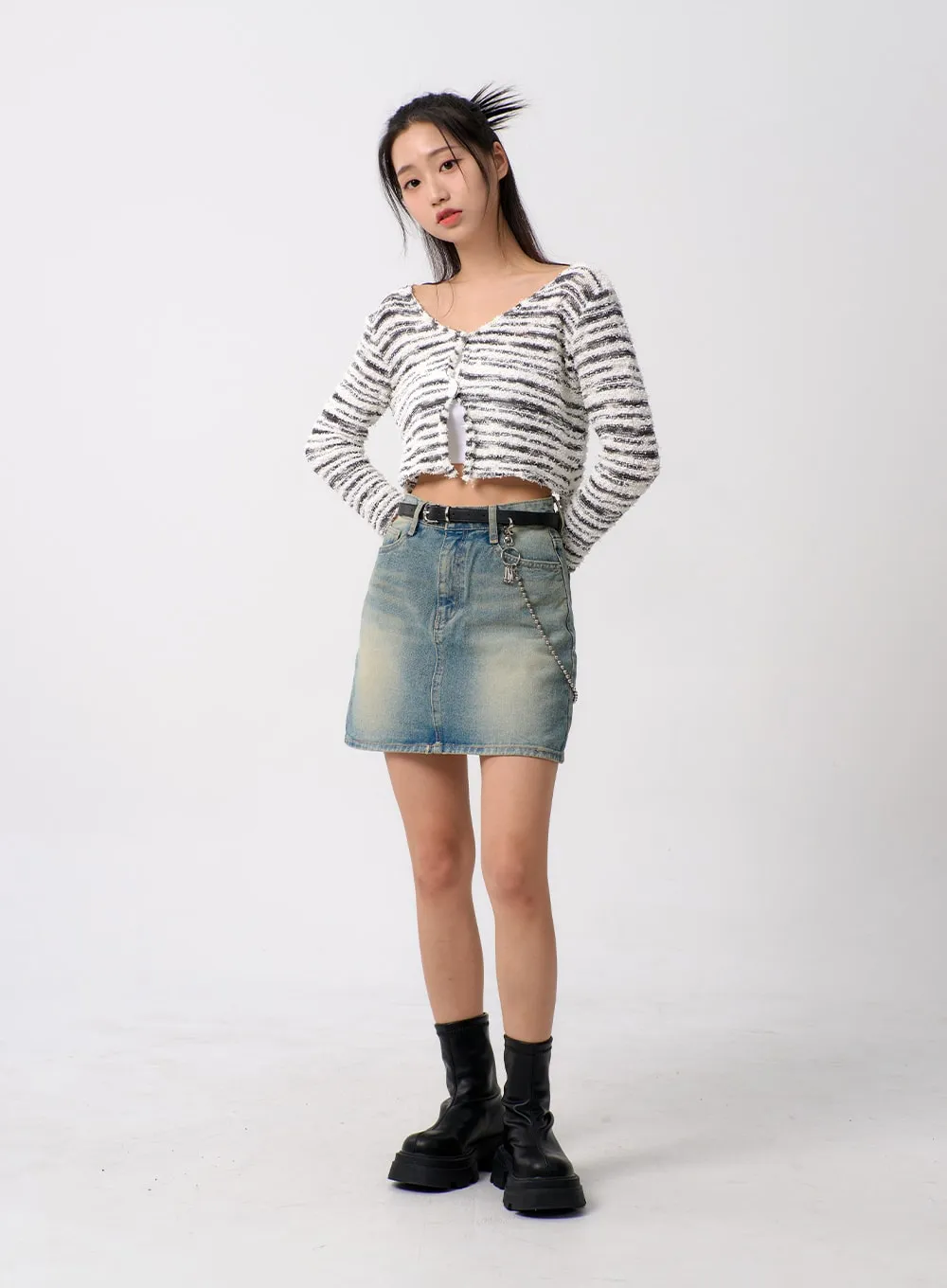 A-Line Denim Mini Skirt BM306