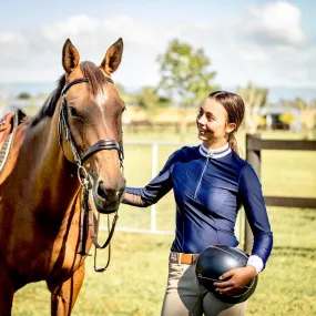 Alice Long Sleeve Riding Shirt - Navy