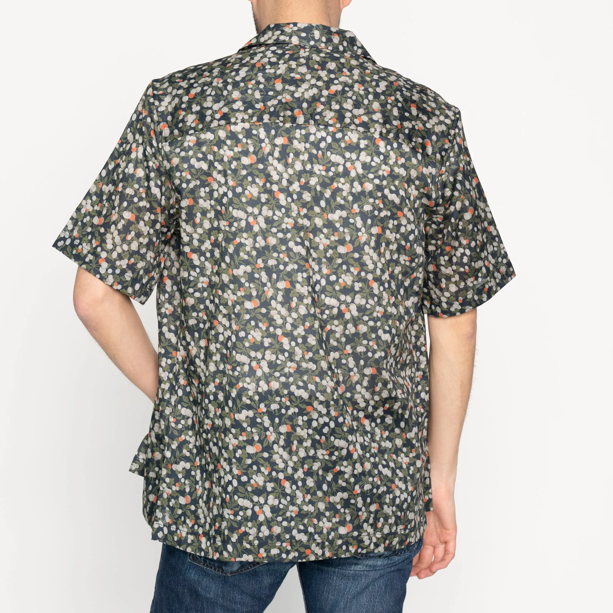 Aloha Shirt - Fruit Print- Navy