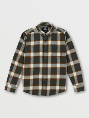 Big Boys Caden Plaid Long Sleeve Shirt - Rinsed Black