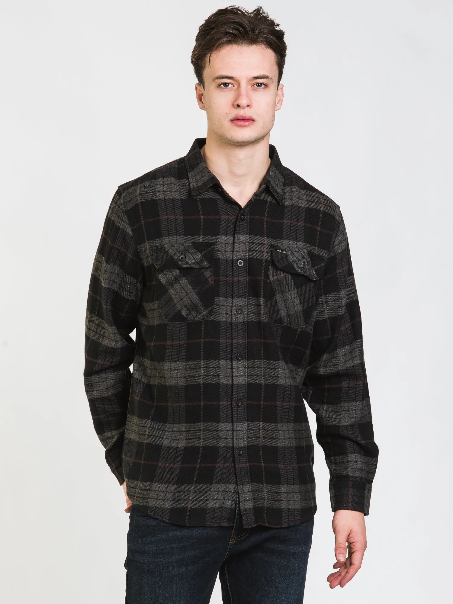 BRIXTON BOWERY LONG SLEEVE FLANNEL  - CLEARANCE