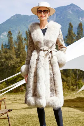 Fox Fur Genuine Leather Coat