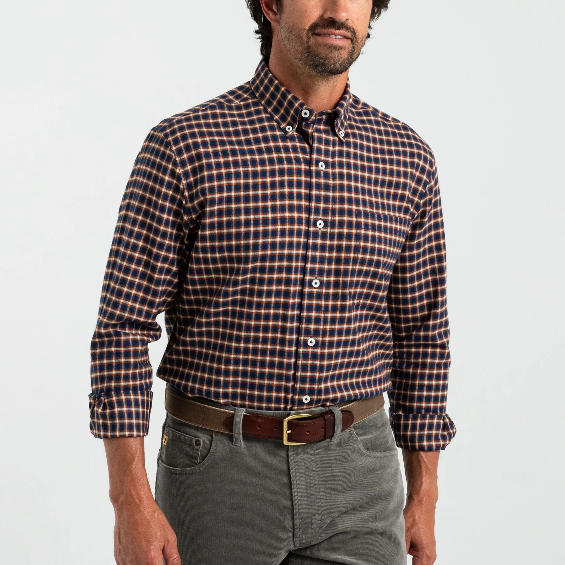 Harps Plaid Cotton Flannel Sport Shirt