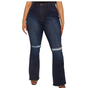 High Rise Plus Size Distressed Jeans