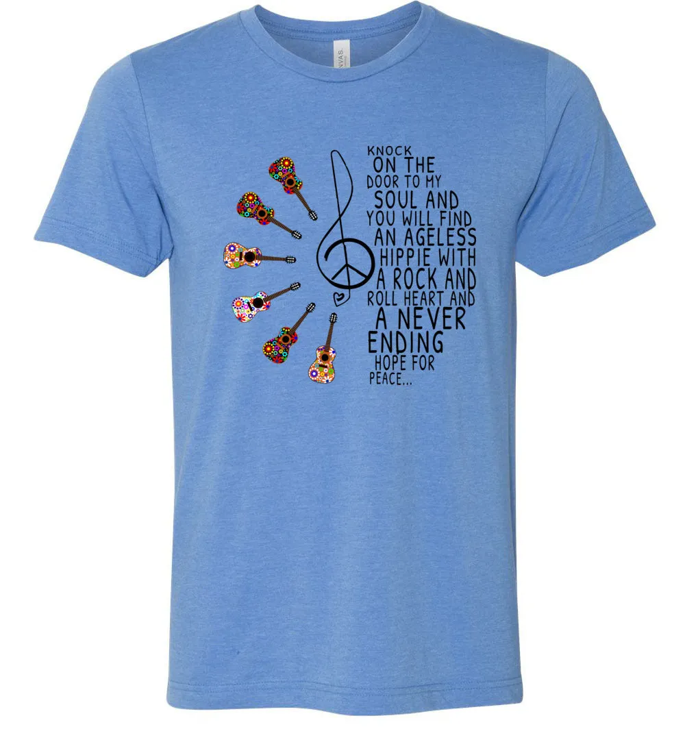 Hippie With A Rock n Roll  Heart T-shirts