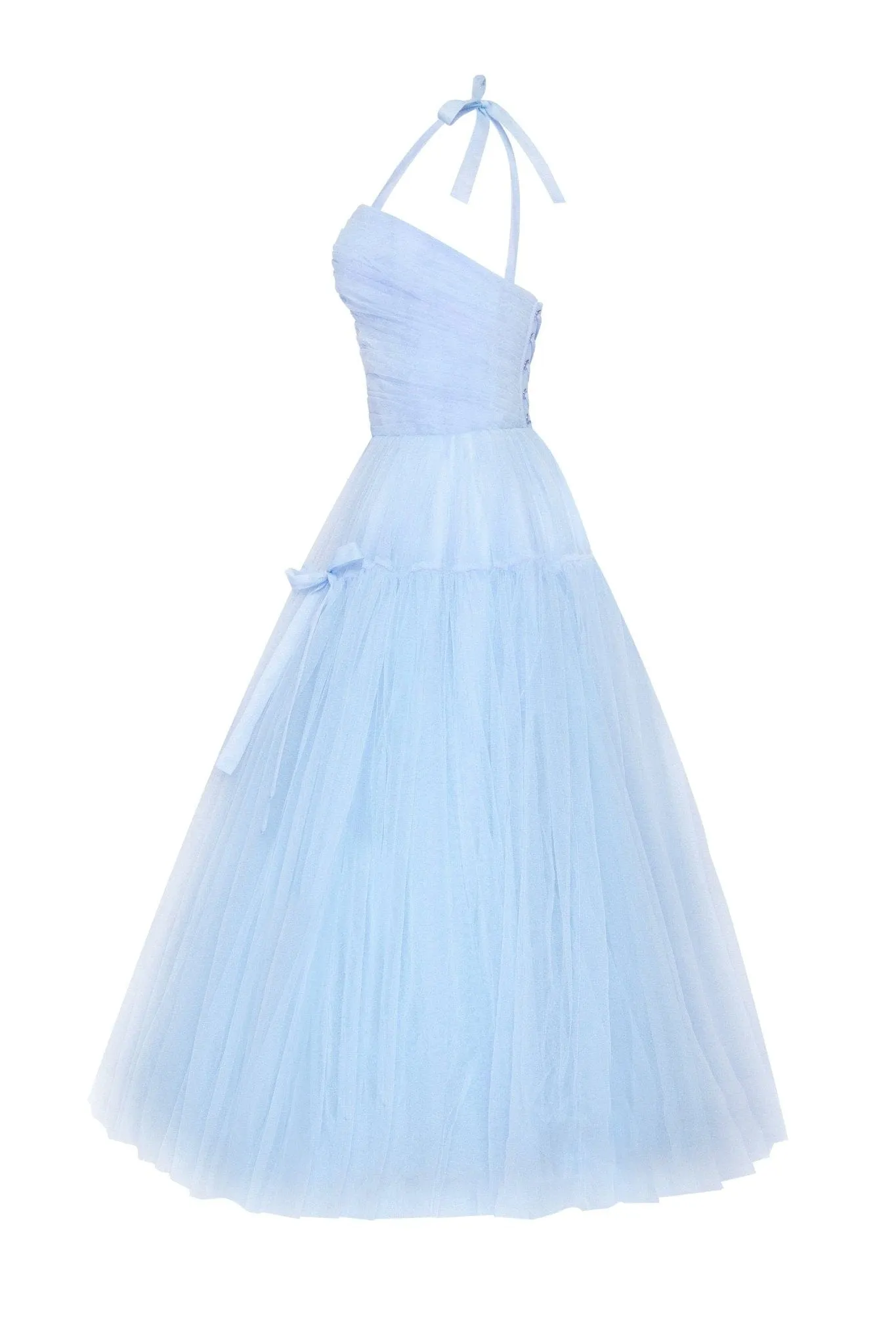 Light Blue tie-straps tulle dress