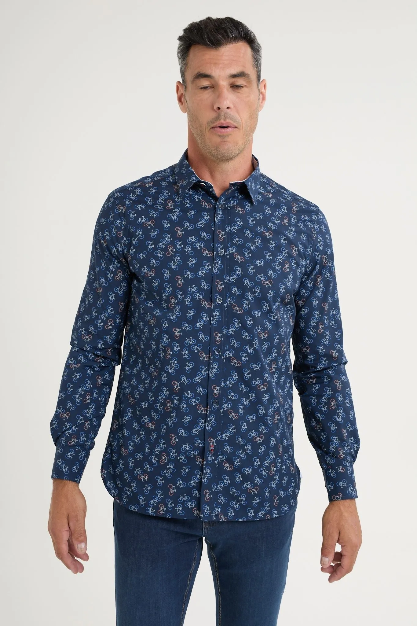 Long-sleeved printed shirt