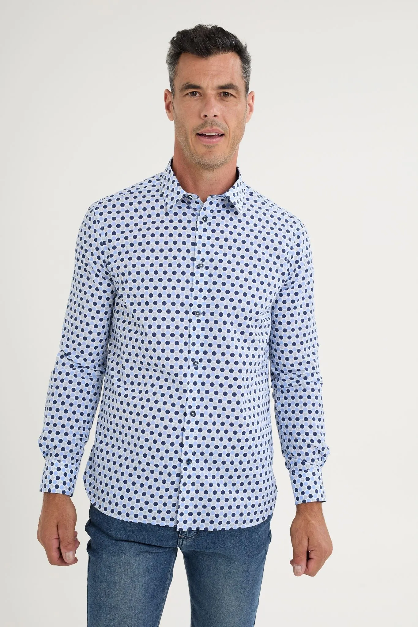 Long-sleeved printed shirt