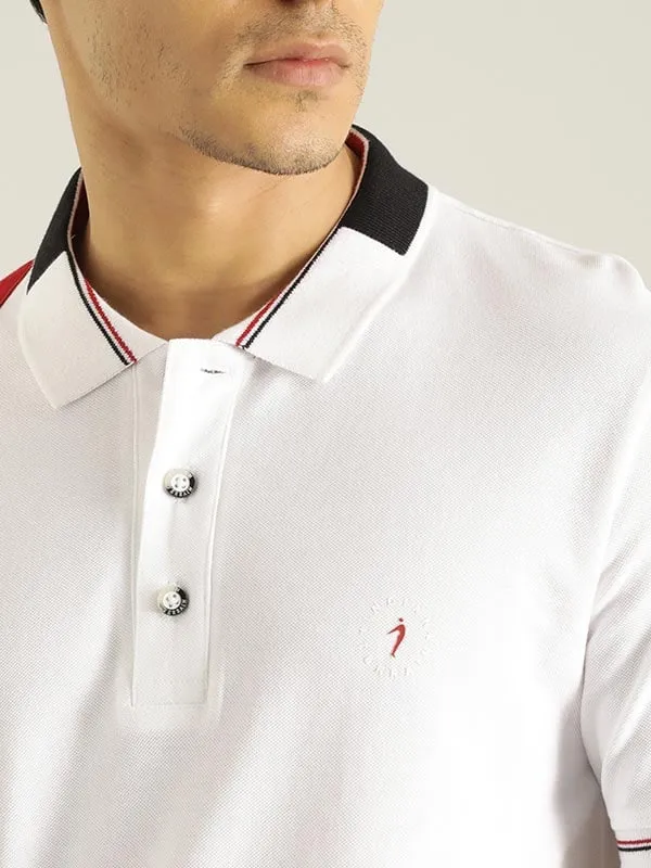 Men Color Block Polo T-Shirt