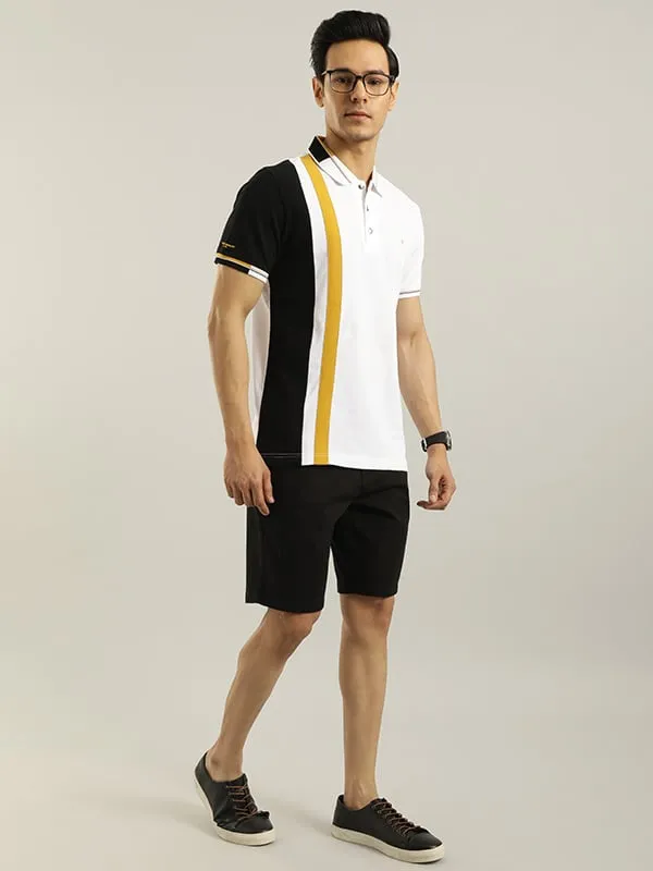 Men Color Block Polo T-Shirt