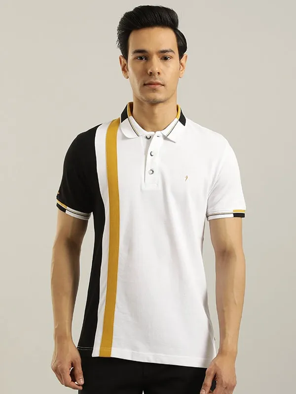 Men Color Block Polo T-Shirt