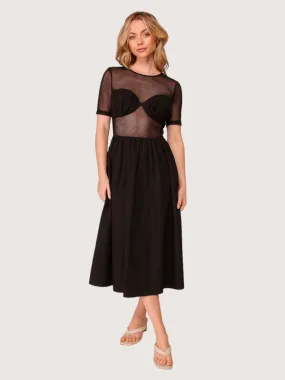 Net Detailed Midi Dress