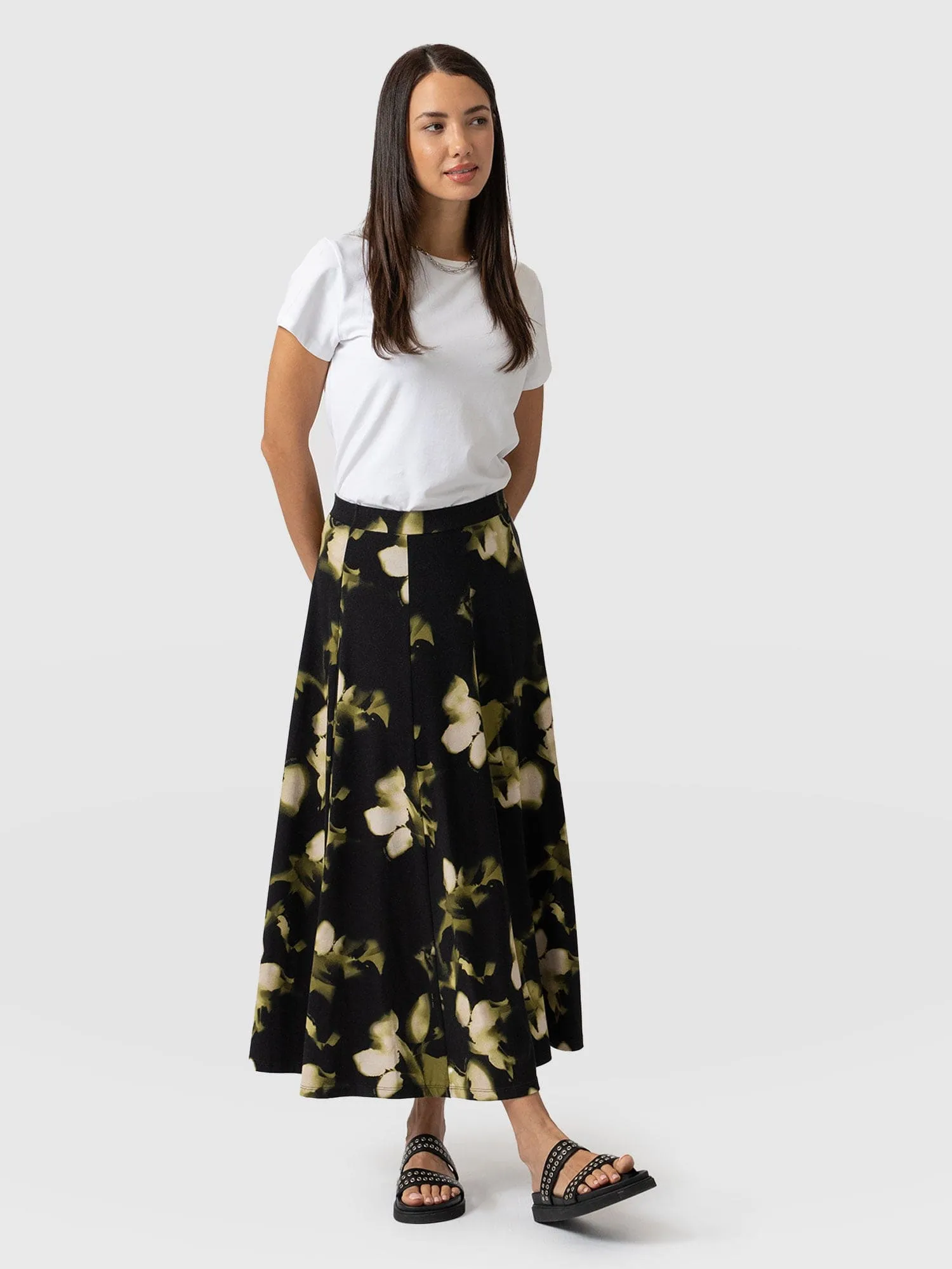 Nora A-Line Skirt - Green Aurora