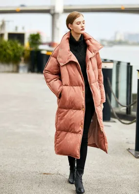 Pink Long Down Puffer Coat