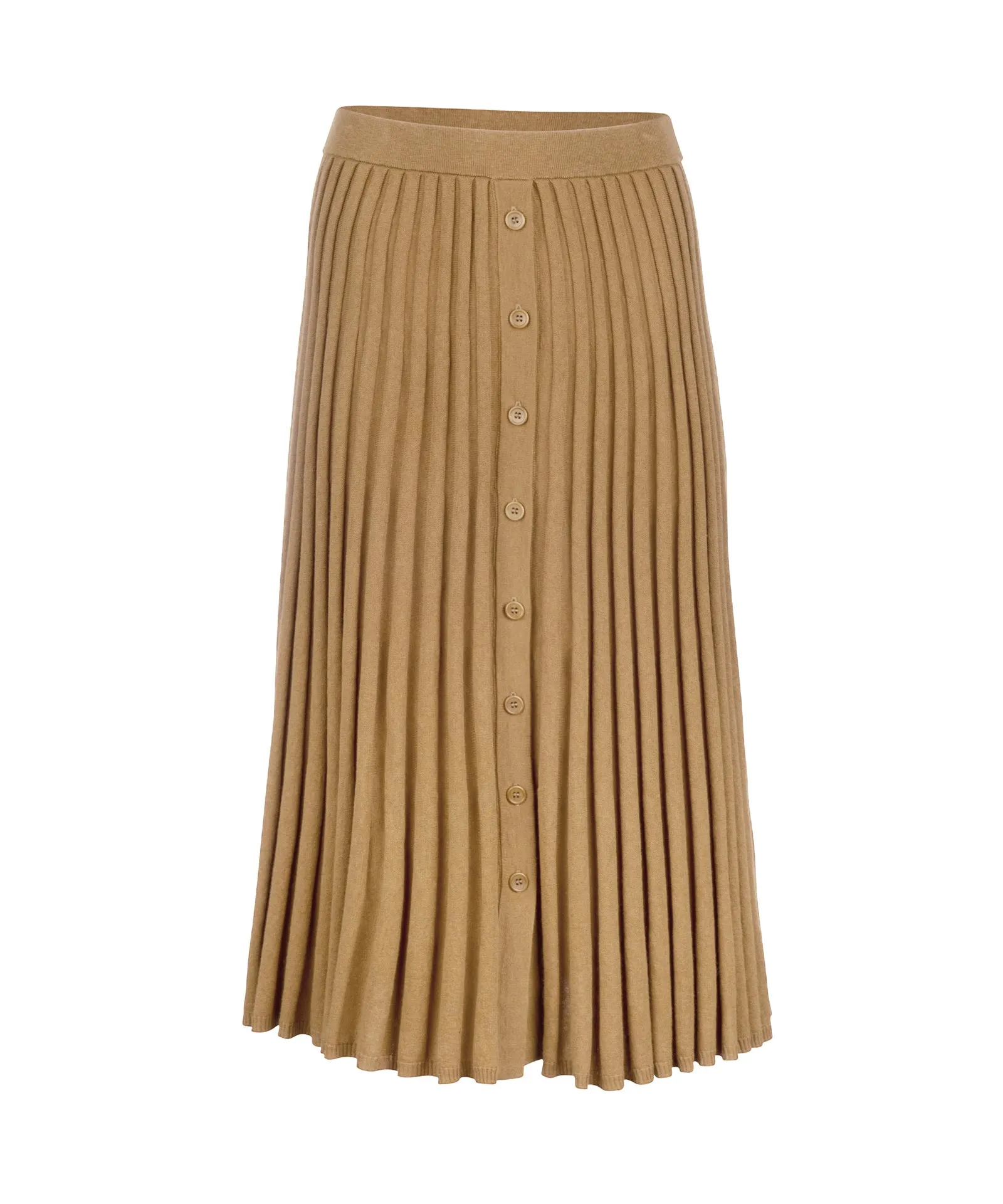 Pleated Button Up Midi Skirt