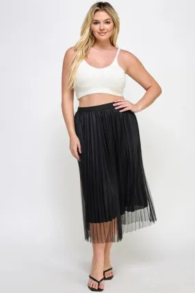 Tulle A-Line Midi Skirt