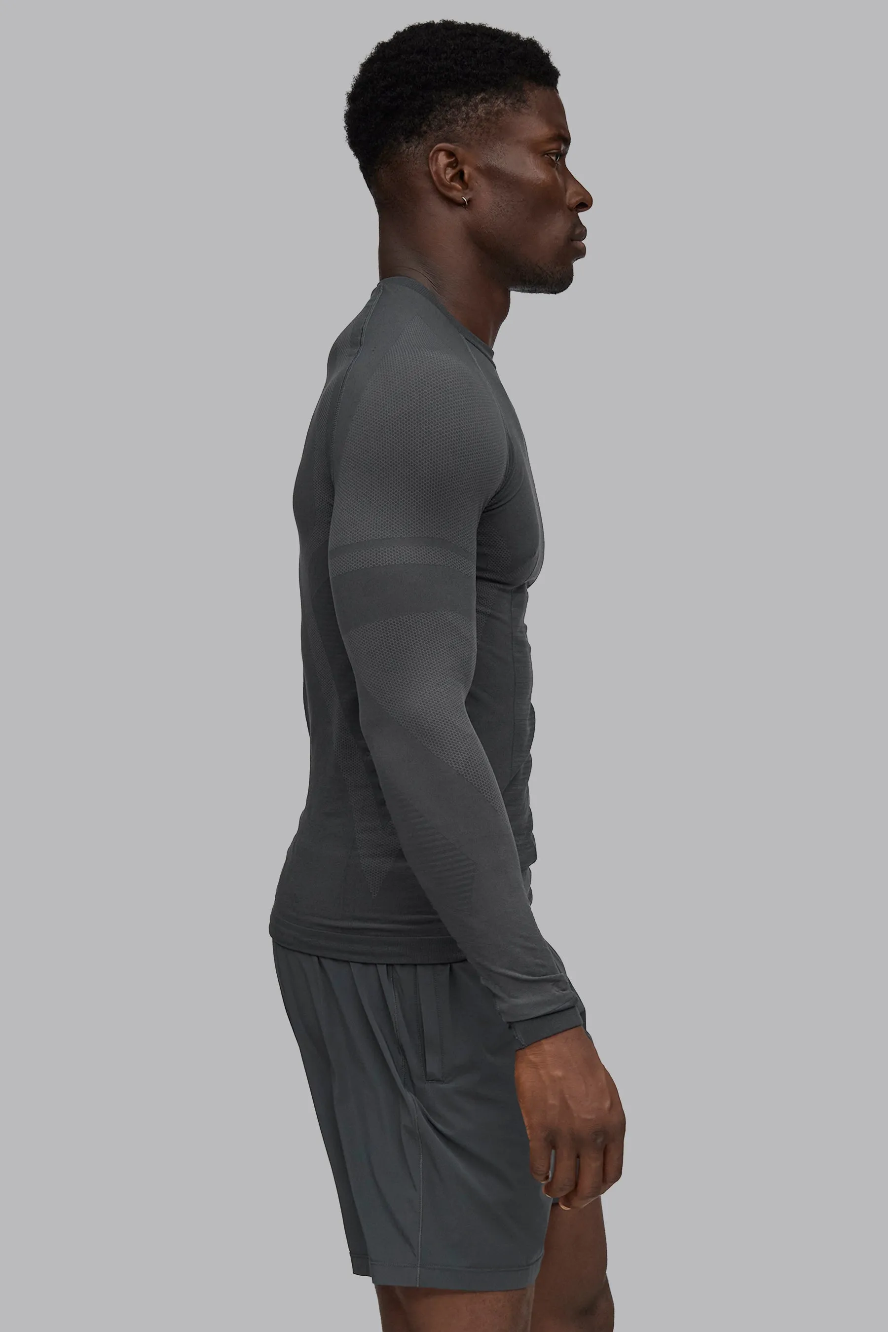 V_BASE SEAMLESS LONG SLEEVED T-SHIRT - Dark Gray