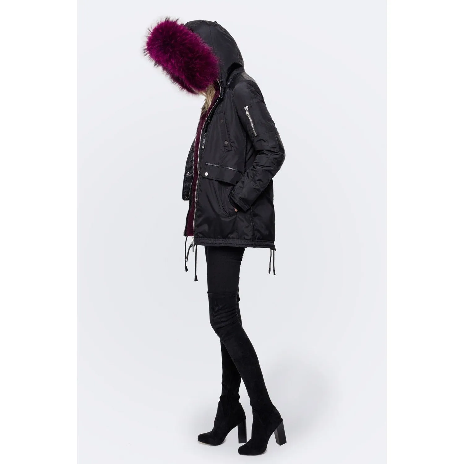 Women's Nicole Benisti Melrose Coat - Black/Magenta