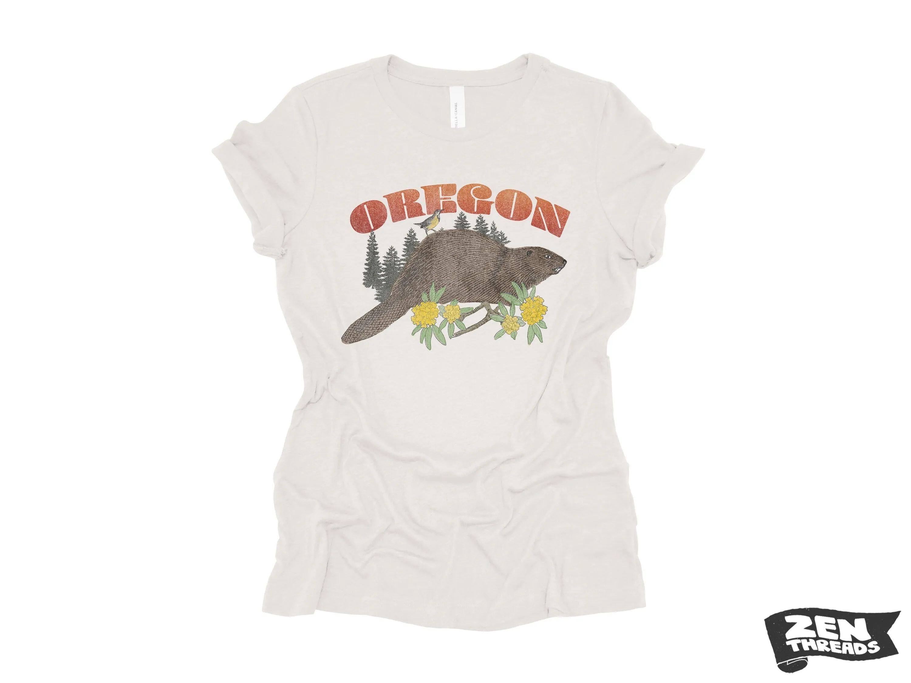 Women's Oregon State Beaver Relaxed Jersey T-Shirt - Eco Printed (Choose Your Color)